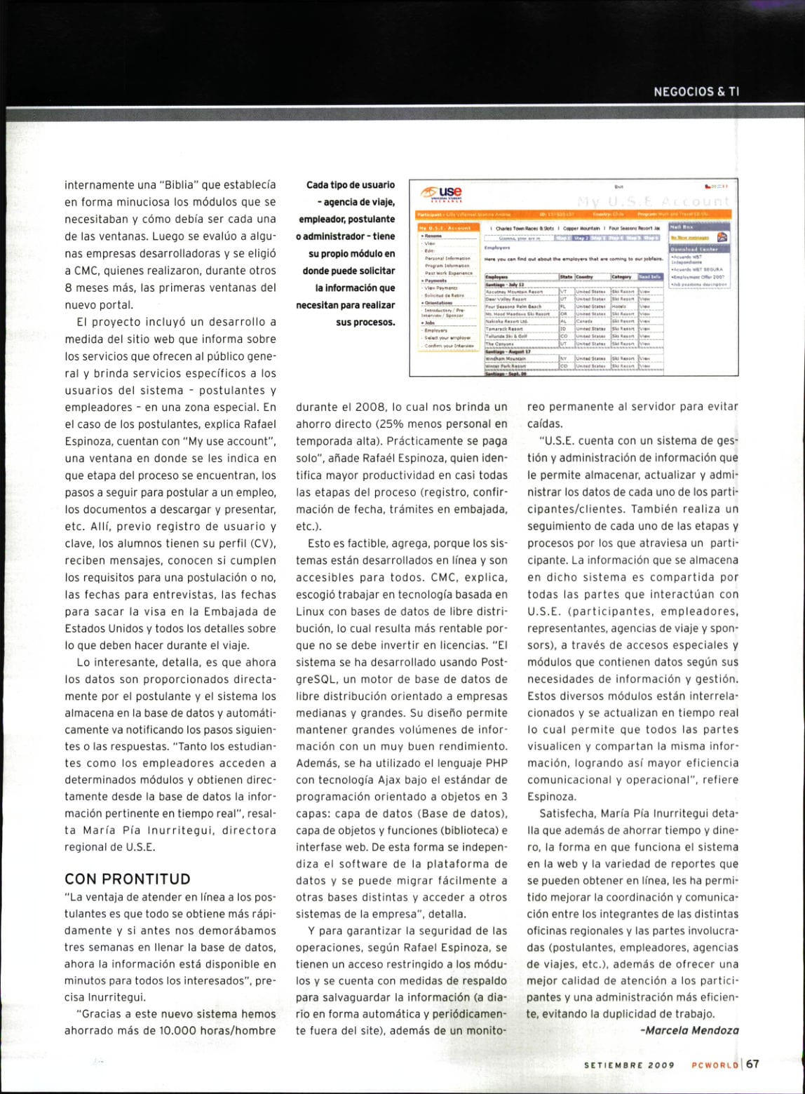 USE en PC World — PC World, 15/09/2009 (página 2 de 2)